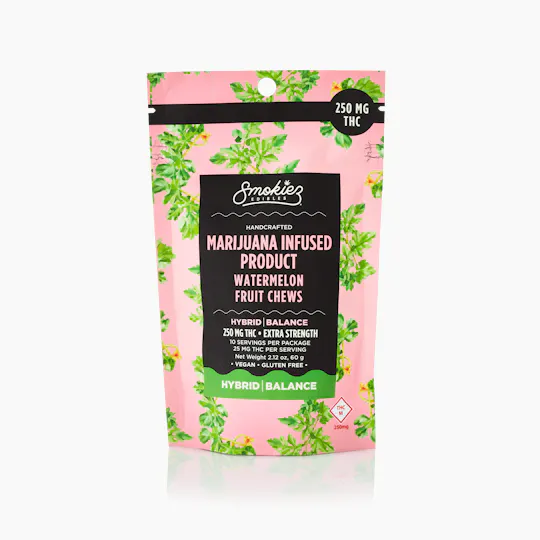 Smokiez Edibles - Watermelon Fruit Chews | 250mg | 10ct | 25mg/ea - 1