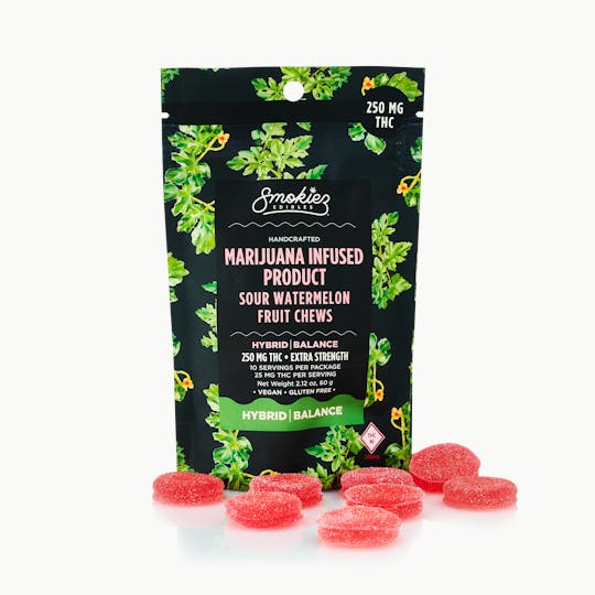 Smokiez Edibles - Smokiez HYBRID Sour Watermelon Fruit Chews - 250mg - MO - 1