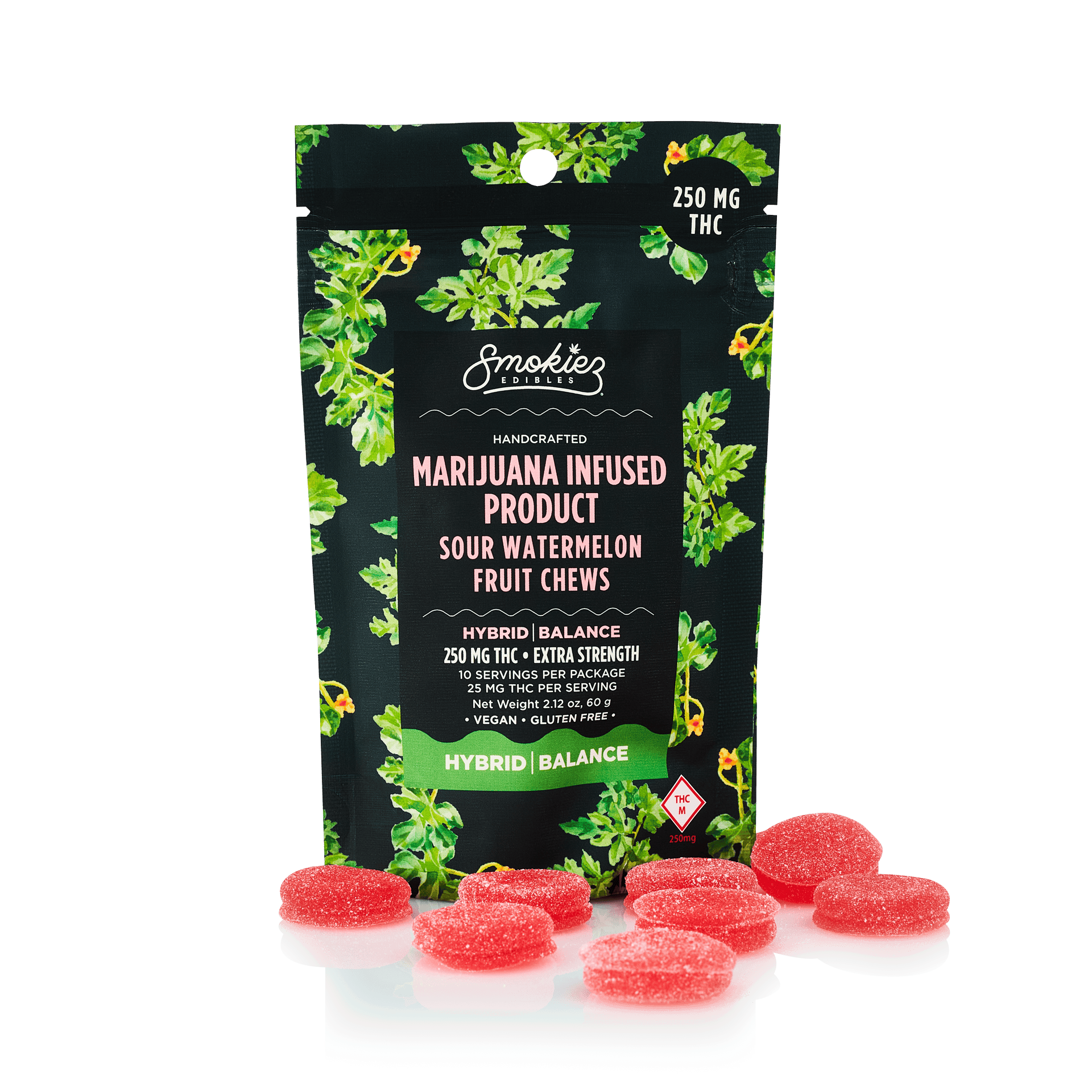 Smokiez Edibles - Sour Watermelon Fruit Chews | 250mg | 10ct | 25mg/ea - 1
