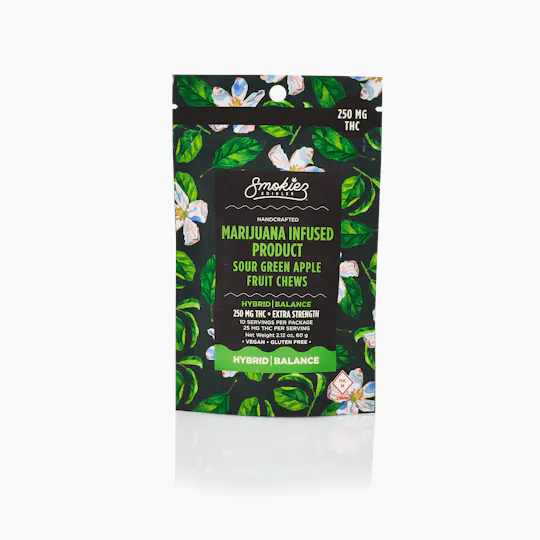 Smokiez Edibles - Sour Green Apple Fruit Chews | 250mg | 10ct | 25mg/ea - 1
