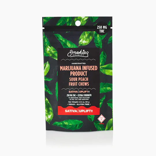 Smokiez Edibles - Sour Peach Fruit Chews | 250mg | 10ct | 25mg/ea - 1