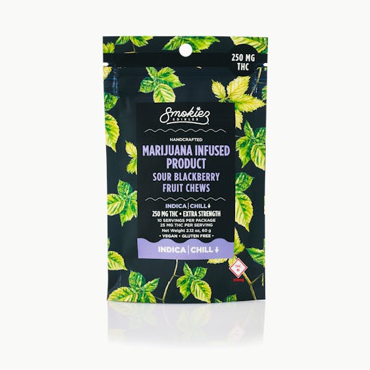 Smokiez Edibles - Smokiez INDICA Sour Blackberry Fruit Chews - 250mg - MO - 1