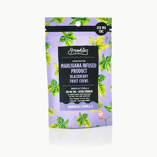 Smokiez Edibles - Smokiez INDICA Blackberry Fruit Chews - 250mg 10pk - 1