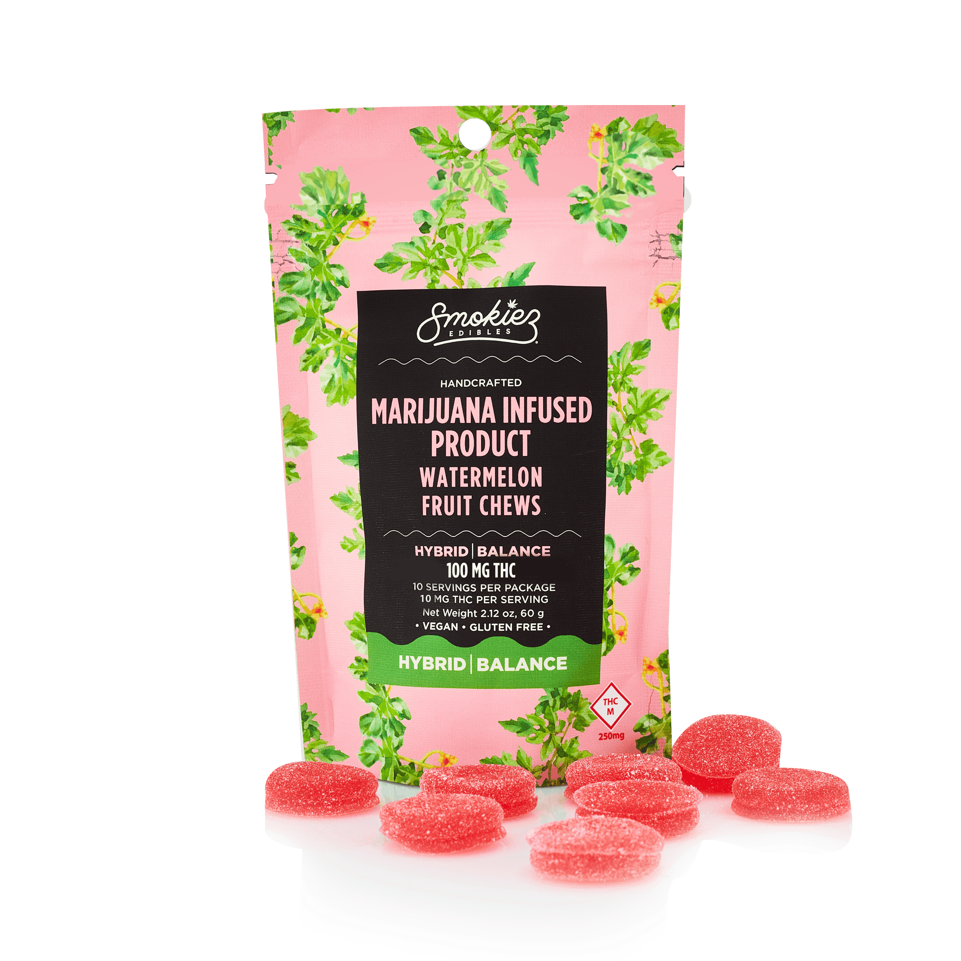 Smokiez Edibles - Watermelon Fruit Chews | 100mg | 10ct | 10mg/ea - 1