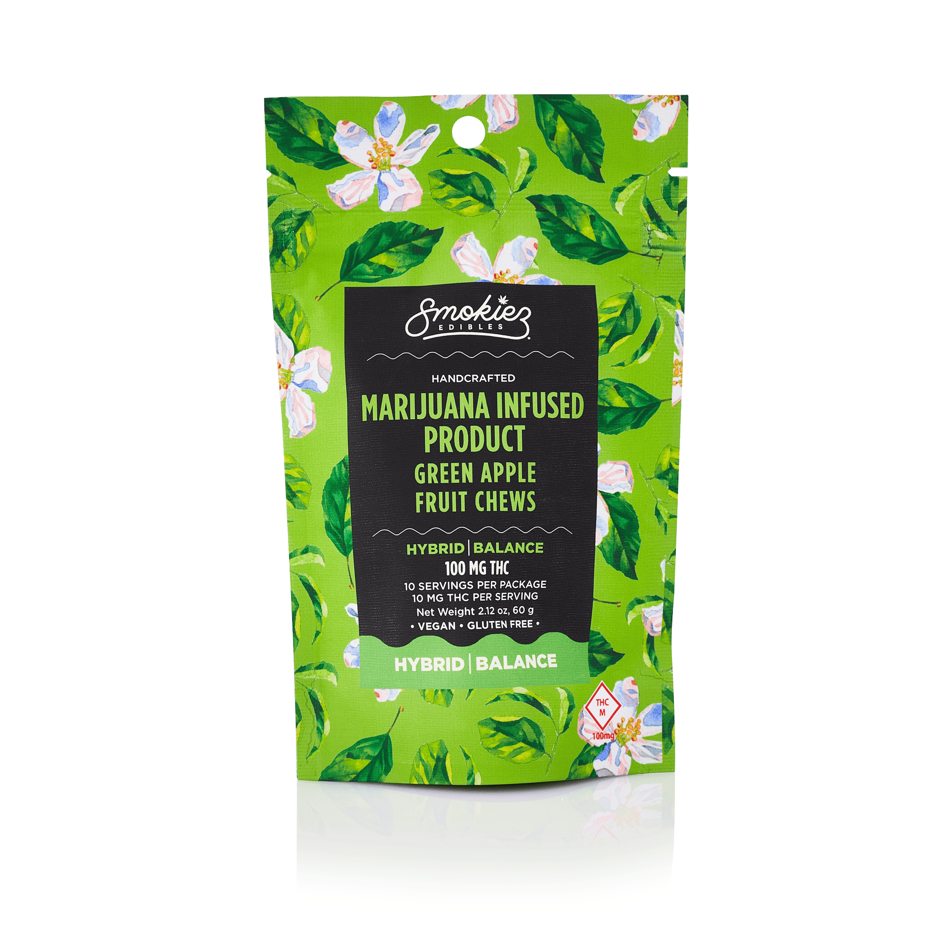 Smokiez Edibles - Green Apple Fruit Chews | 100mg | 10ct | 10mg/ea - 1
