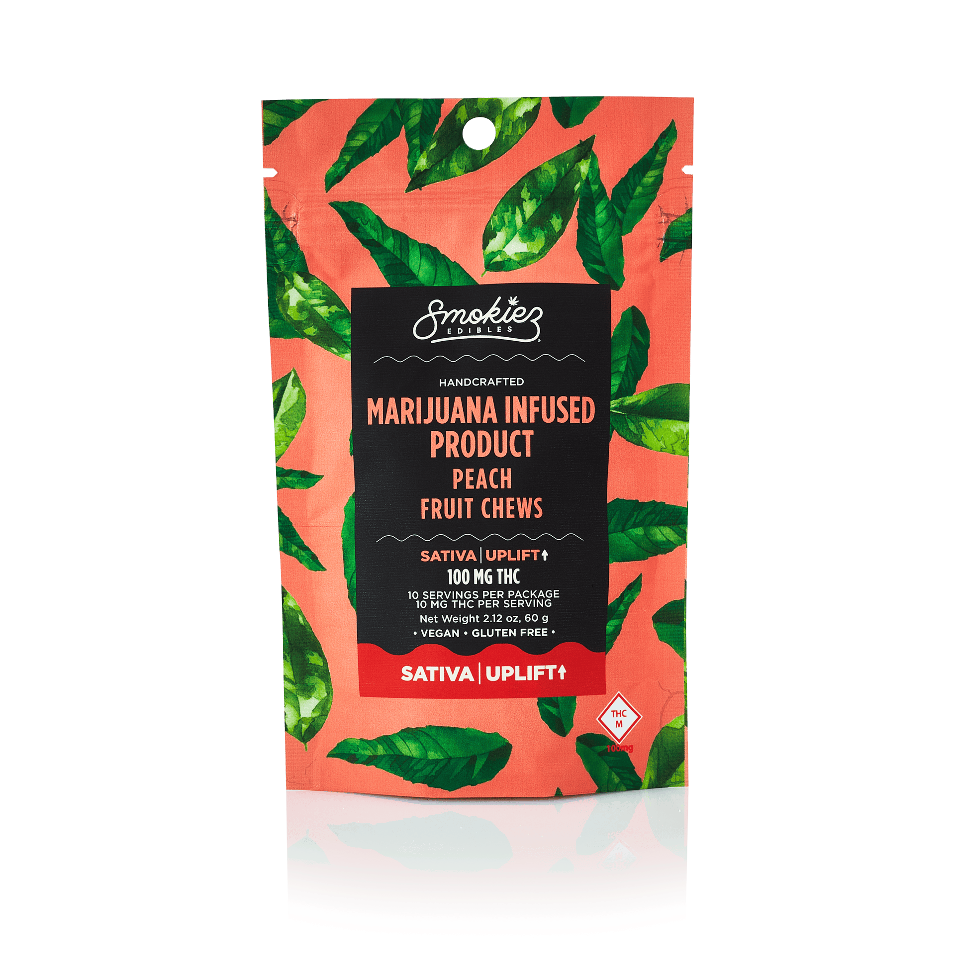 Smokiez Edibles - Peach Fruit Chews | 100mg | 10ct | 10mg/ea - 1