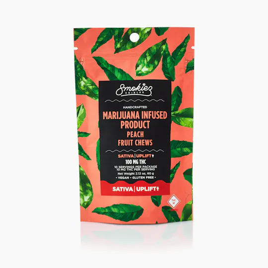 Smokiez Edibles - Peach Fruit Chews | 100mg | 10ct | 10mg/ea - 1
