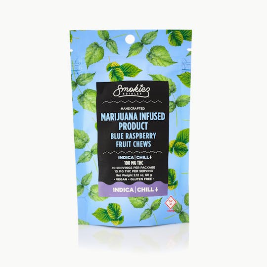 Smokiez Edibles - Smokiez INDICA Blue Raspberry Fruit Chews - 100mg - MO - 1
