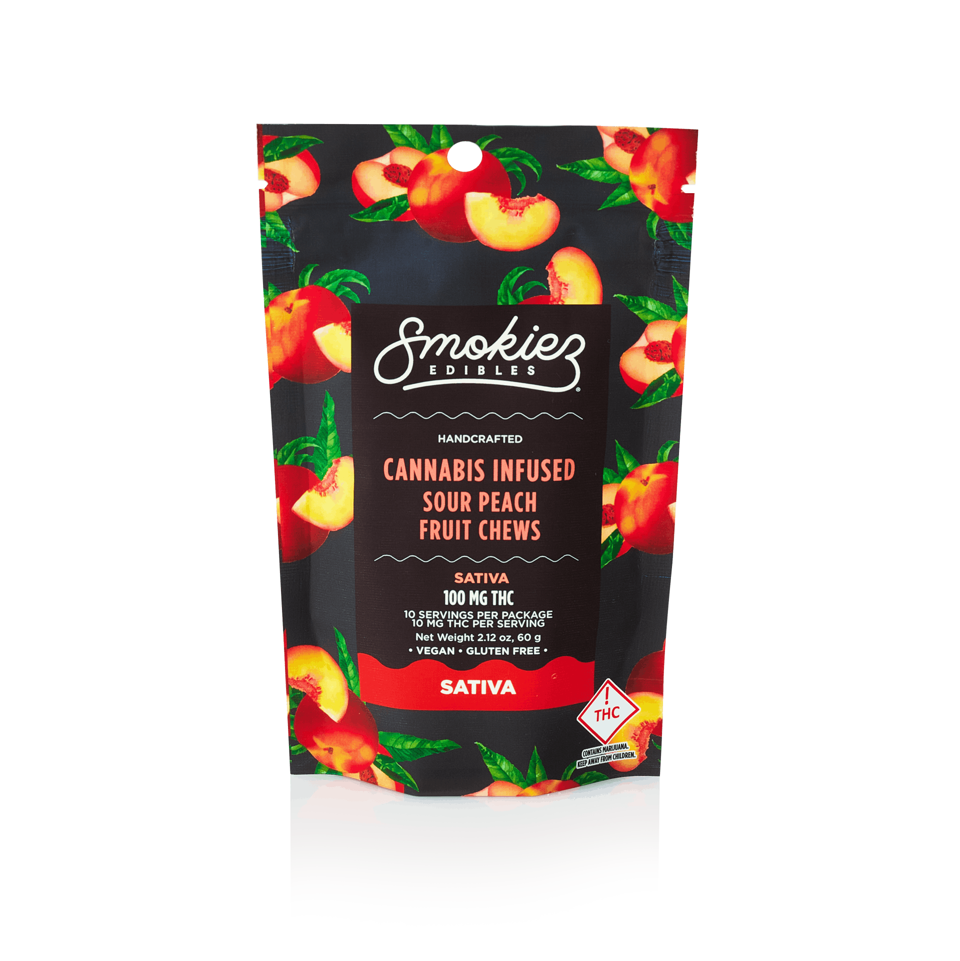 Smokiez Edibles - Smokiez SATIVA Sour Peach Fruit Chews - 100mg - OH - 1