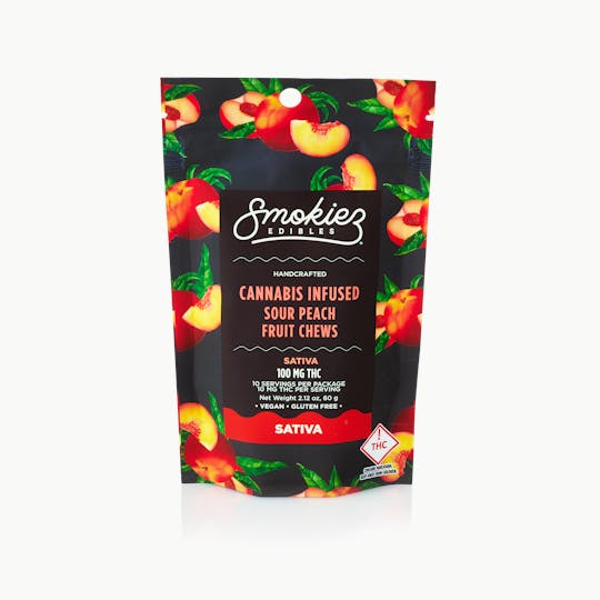 Smokiez Edibles - Smokiez SATIVA Sour Peach Fruit Chews - 100mg - OH - 1