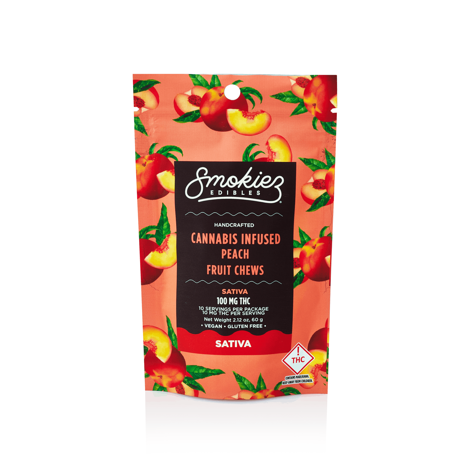 Smokiez Edibles - Smokiez SATIVA Peach Fruit Chews - 100mg- OH - 1