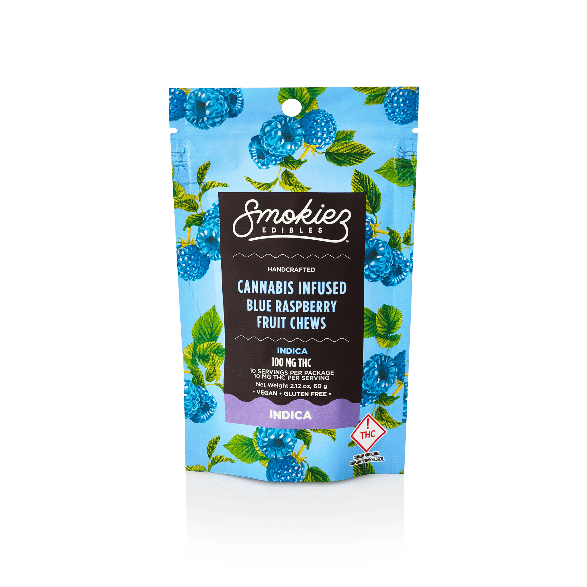 Smokiez Edibles - Blue Raspberry Fruit Chews | 100mg | 10ct | 10mg/ea - 1