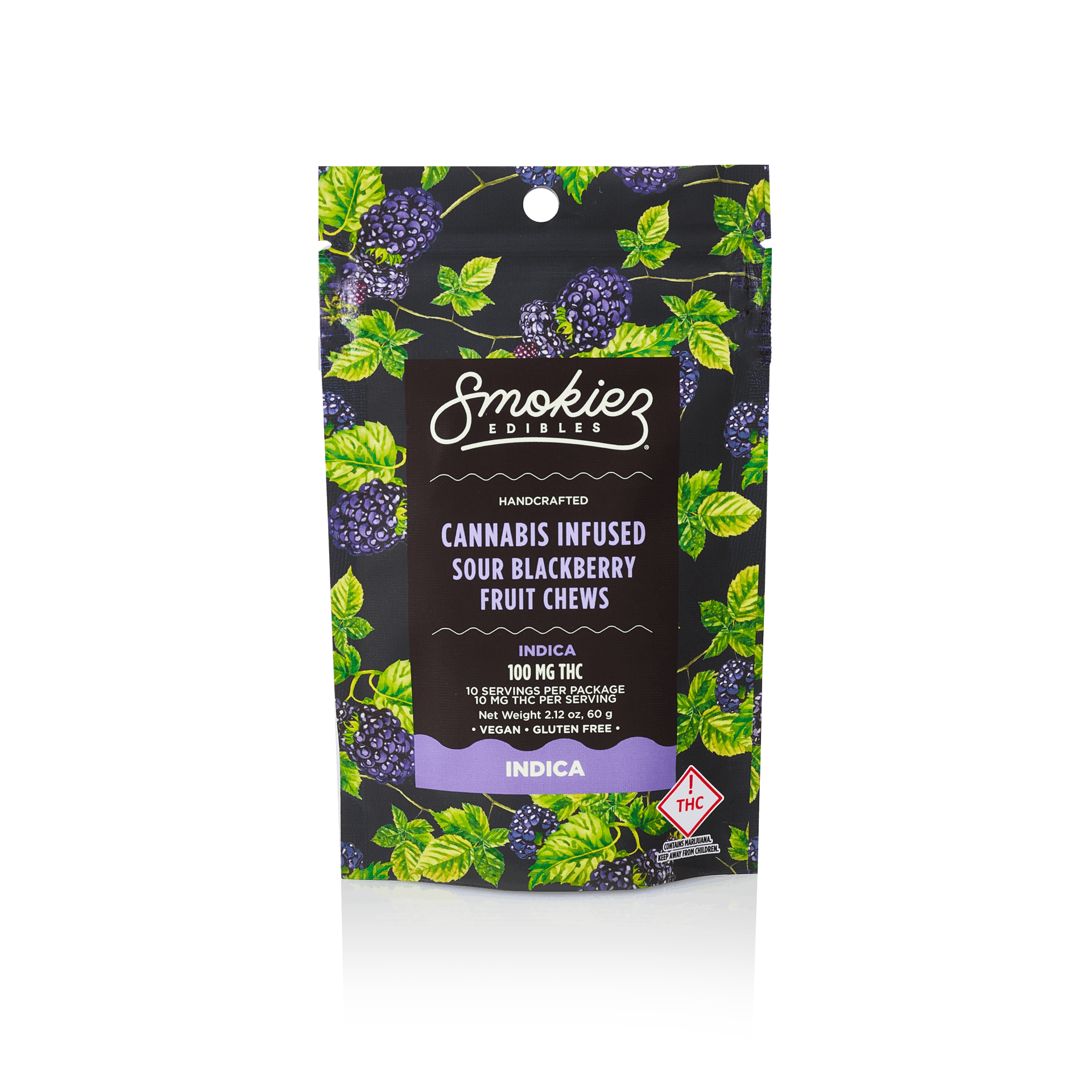 Smokiez Edibles - Smokiez INDICA Sour Blackberry Fruit Chews - 100mg - OH - 1