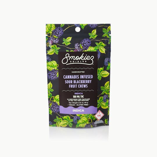 Smokiez Edibles - Smokiez INDICA Sour Blackberry Fruit Chews - 100mg - OH - 1