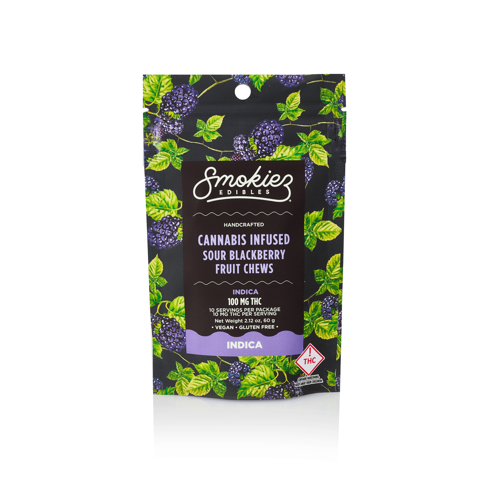 Smokiez Edibles - Sour Blackberry Fruit Chews | 100mg | 10ct | 10mg/ea - 1