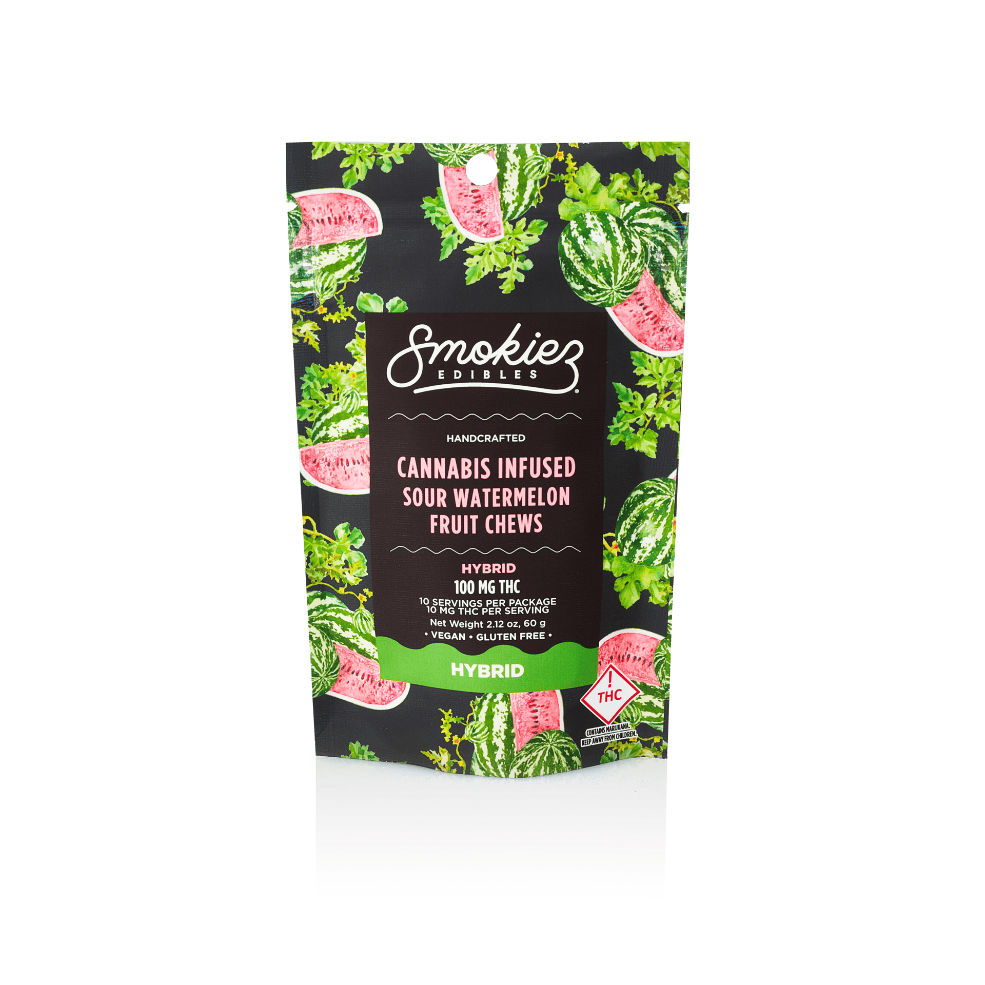Smokiez Edibles - Sour Watermelon Fruit Chews | 100mg | 10ct | 10mg/ea - 1