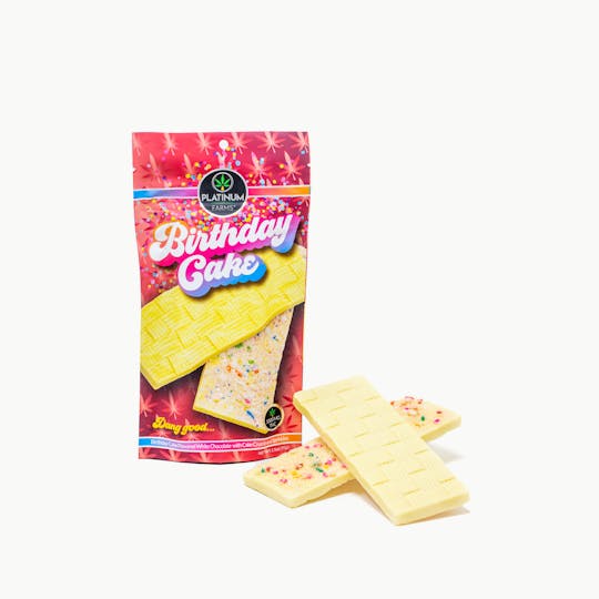 Platinum Farms - Craft Chocolate Bar - White Chocolate Birthday Cake 1000mg THC - 1