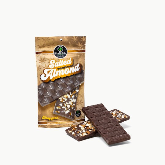 Platinum Farms - Craft Chocolate Bar - Dark Chocolate Salted Almond 1000mg THC - 1