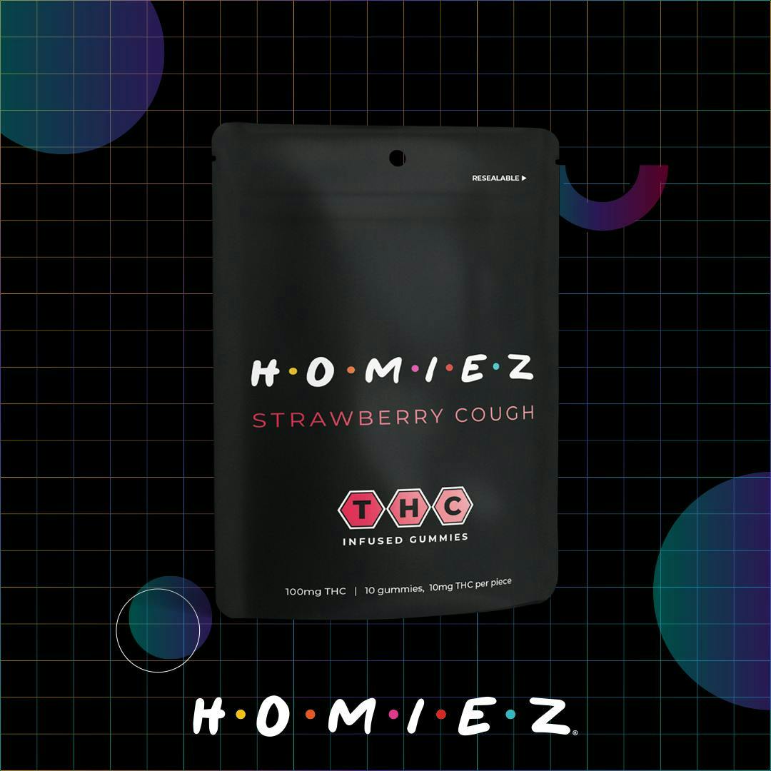 Dispo - Strawberry Cough • 100MG Gummies • HOMIEZ • REC - 1