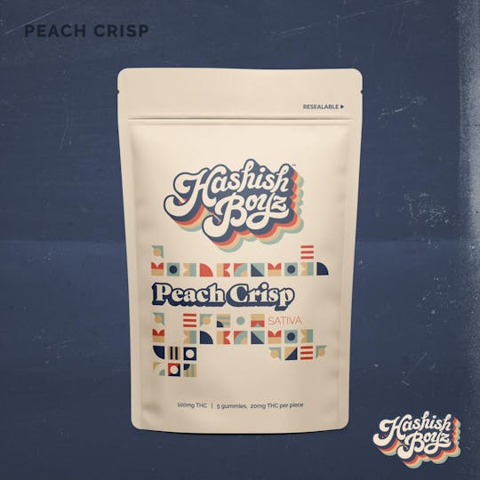Dispo - Peach Crisp ~ 100MG Gummies ~ Hashish Boyz ~ REC - 1