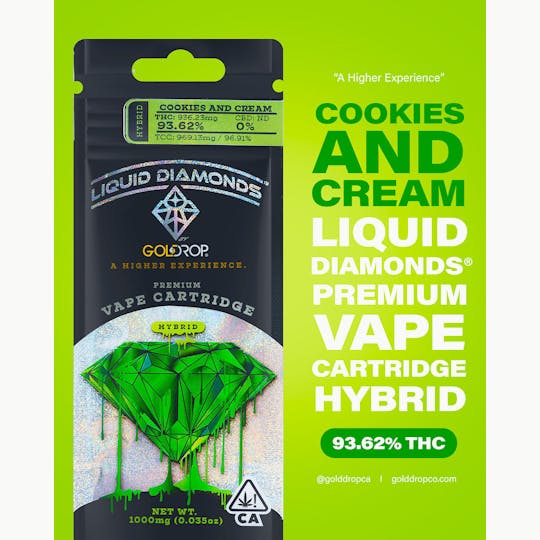 GoldDrop - Cookies and Cream - Liquid Diamonds® Cartridge - 1 Gram - 1