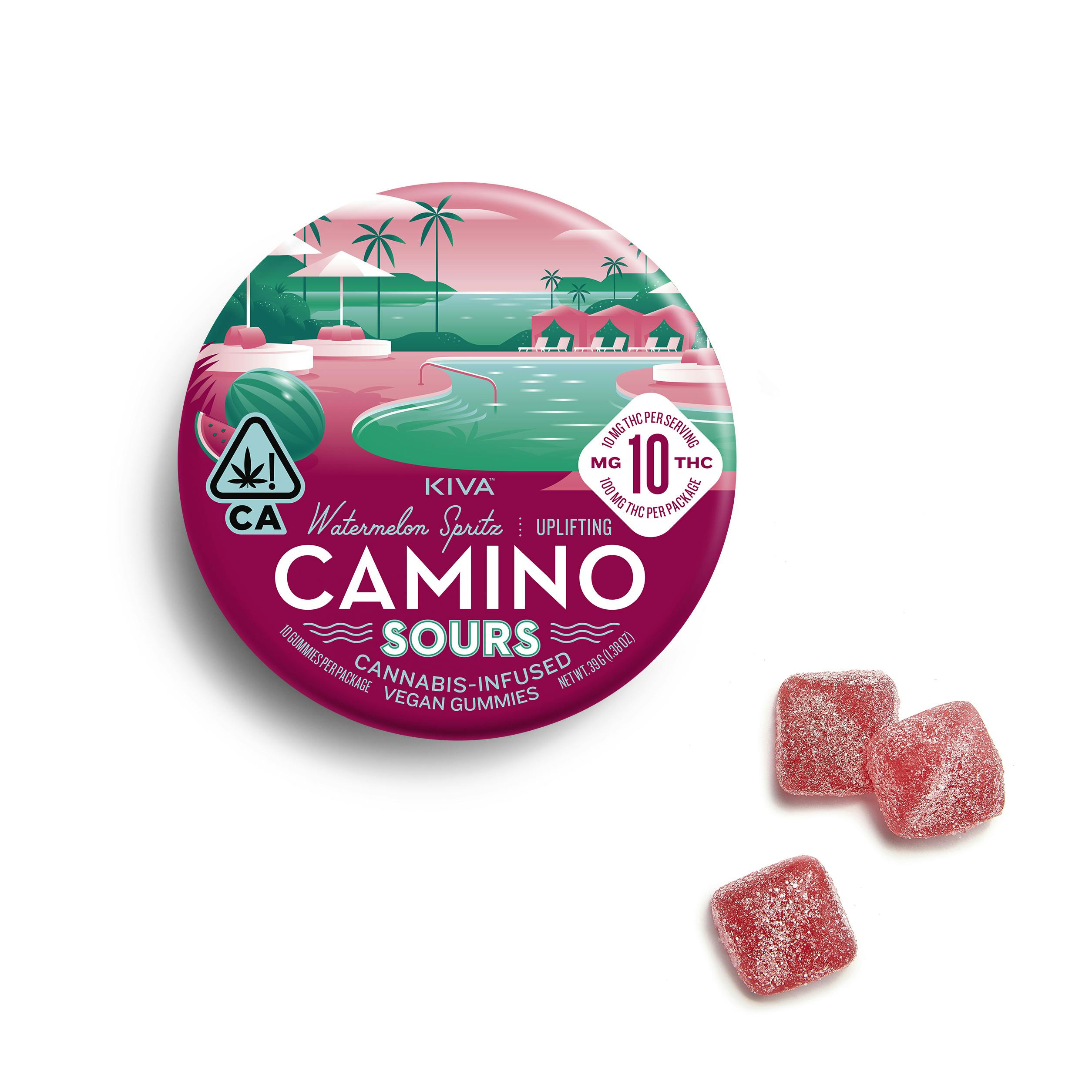 Kiva Confections - Camino Sours 10mg Watermelon Spritz "Uplifting" Gummies - 1