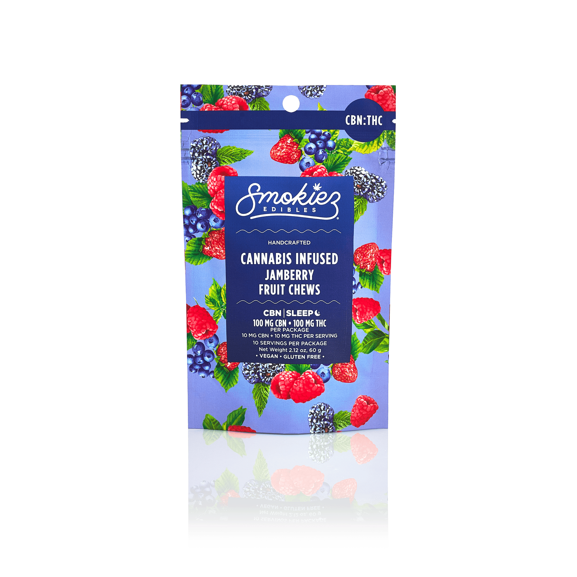 Smokiez Edibles - Jamberry Fruit Chews THC:CBN 1:1 | 100mg | 10ct | 10mg/ea - 1