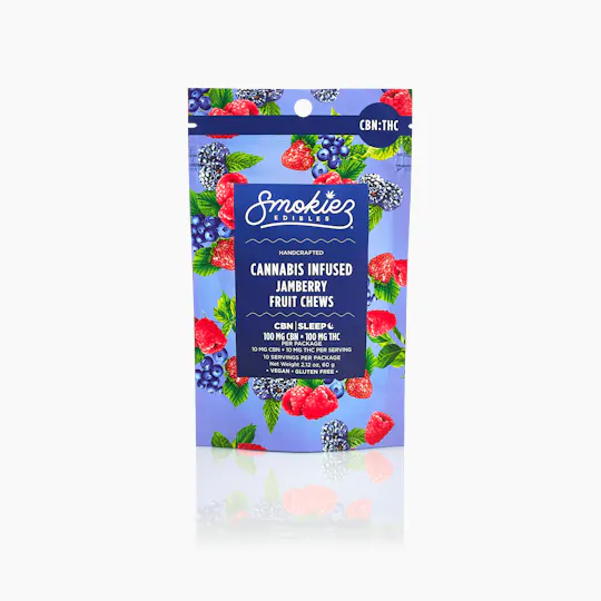 Smokiez Edibles - Jamberry Fruit Chews THC:CBN 1:1 | 100mg | 10ct | 10mg/ea - 1