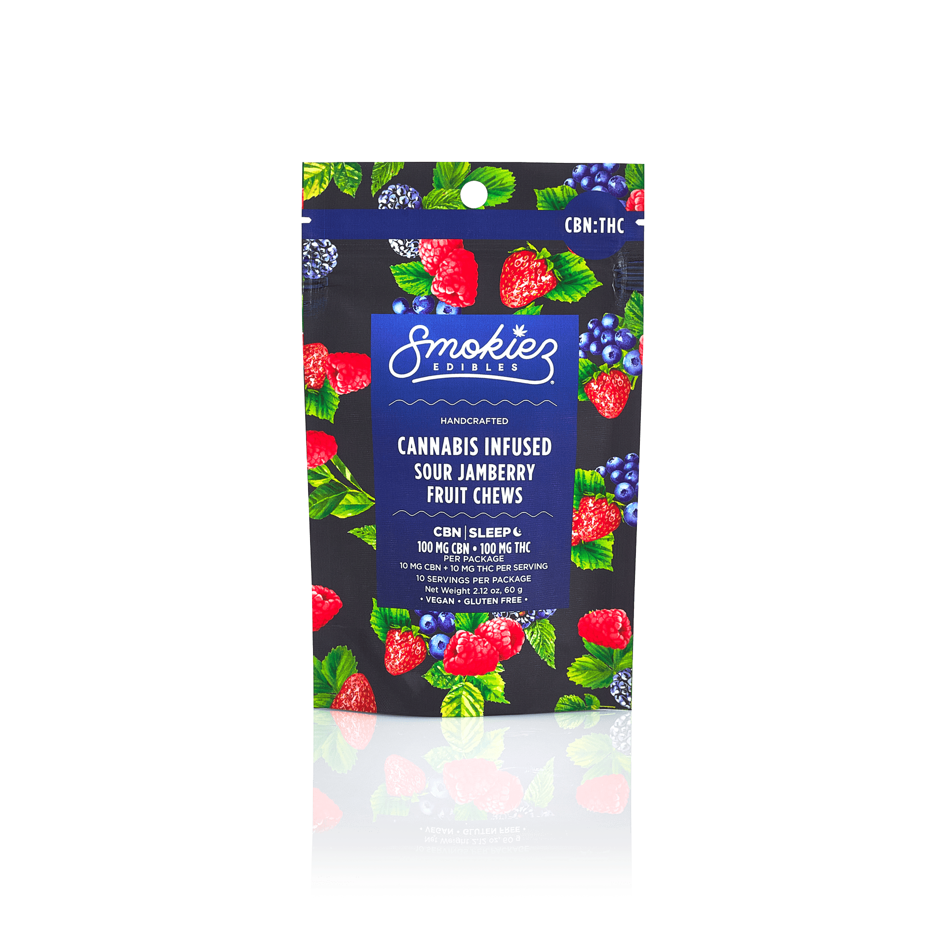 Smokiez Edibles - Sour Jamberry Fruit Chews THC:CBN 1:1 | 100mg | 10ct | 10mg/ea - 1