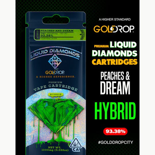 GoldDrop - Peaches and Dream - Liquid Diamonds® Cartridge - 1 Gram - 1
