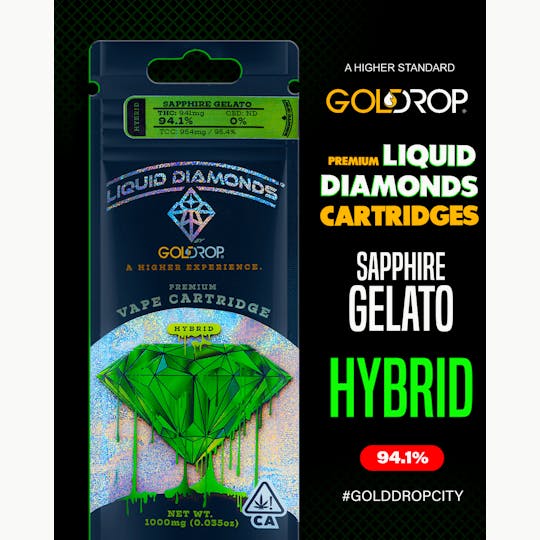 GoldDrop - Sapphire Gelato - Liquid Diamonds® Cartridge - 1 Gram - 1