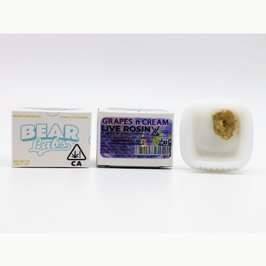Bear Labs - Grapes N Cream T1 Live Rosin - 1g - 1