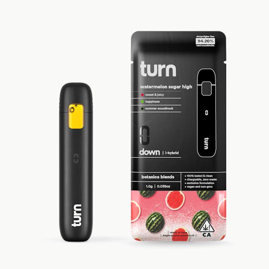 turn - 1.0g AIO | watermelon sugar high | botanica blends | down | - 1