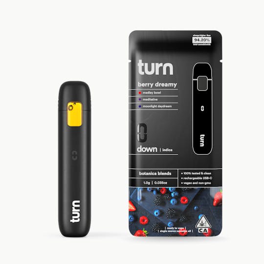 turn - 1.0g AIO | berry dreamy | botanica blends | down | - 1