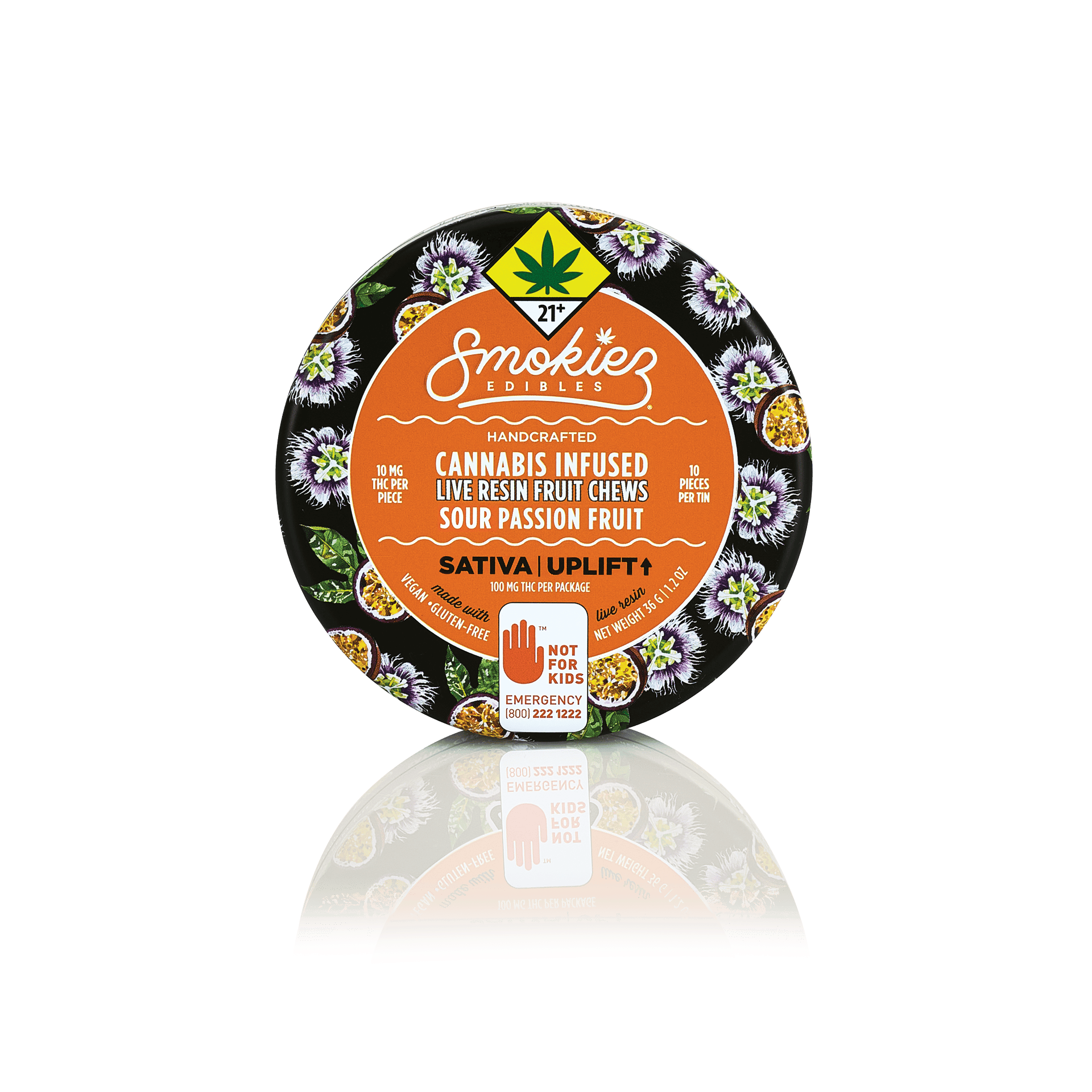 Smokiez Edibles - Sour Passionfruit Live Resin Fruit Chews | 100mg | 10ct | 10mg/ea - 1
