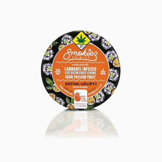 Smokiez Edibles - Sour Passionfruit Live Resin Fruit Chews | 100mg | 10ct | 10mg/ea - 1
