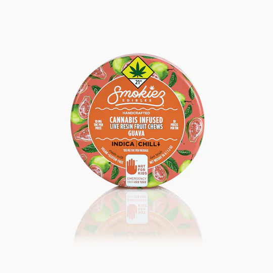 Smokiez Edibles - Guava Live Resin Fruit Chews | 100mg | 10ct | 10mg/ea - 1