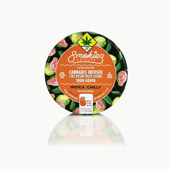 Smokiez Edibles - Sour Guava Indica 100mg THC Live Resin Fruit Chews - WA - 1