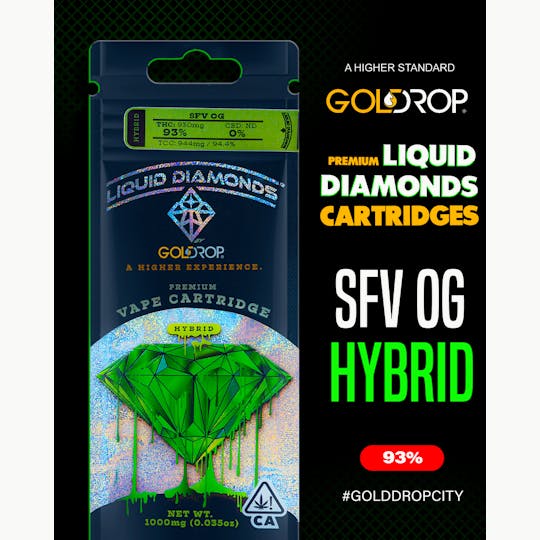 GoldDrop - SFV OG Liquid Diamonds® Cartridge - 1 Gram - 1