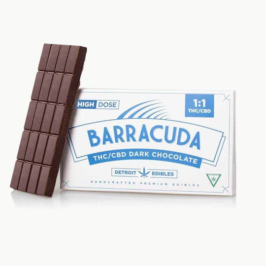 Detroit Edibles - Barracuda Bar 1:1, Dark Chocolate - 200mg THC : 200mg CBD - 1