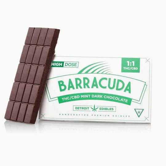 Detroit Edibles - Barracuda Bar 1:1, Mint Dark Chocolate - 200mg THC : 200mg CBD - 1