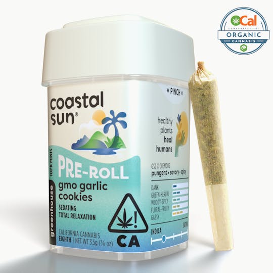 Coastal Sun - GMO Garlic Cookies Greenhouse 0.35g Pre-Roll 10pk 3.5g - 1