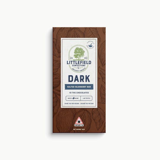 Littlefield Confections - Dark Salted Blueberry THC Chocolate Bar 30mg/pc 300mg Total - 1