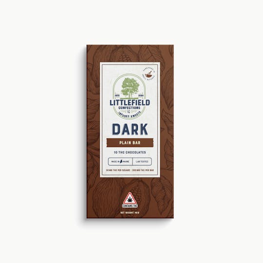 Littlefield Confections - Plain Dark Chocolate THC Bar 30mg/pc 300mg Total - 1