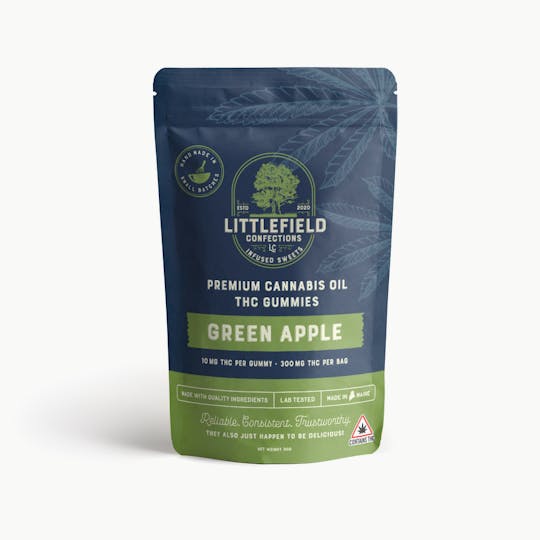 Littlefield Confections - Green Apple THC Gummies 10mg/pc 300mg Total - 1
