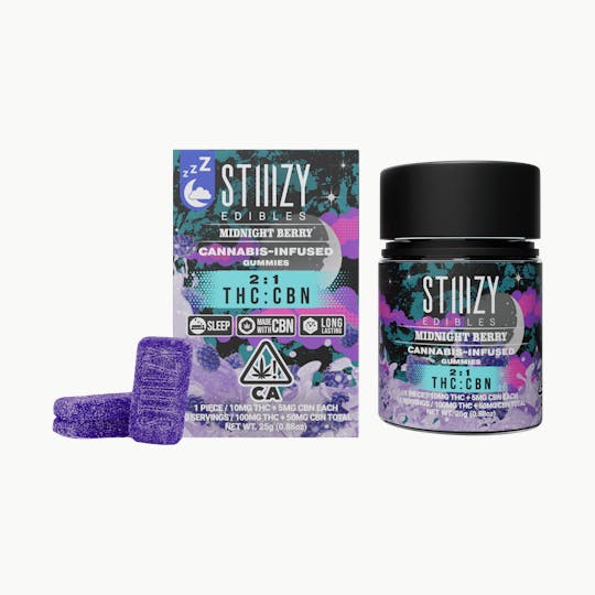 STIIIZY - - MIDNIGHT BERRY - Gummies 2:1 THC:CBN Edibles - 1