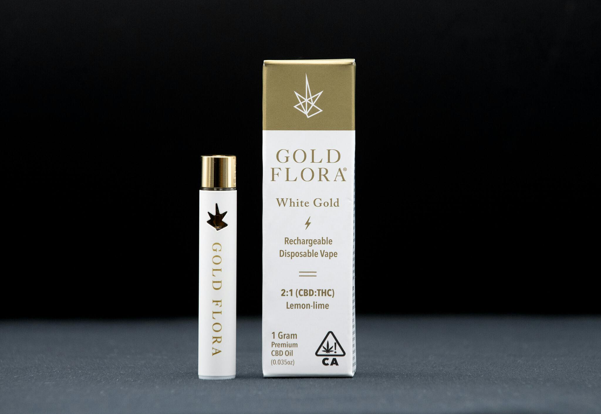 Gold Flora - 2:1 (CBD:THC) Lemon Lime 1g White Gold Disposable Pen - 1
