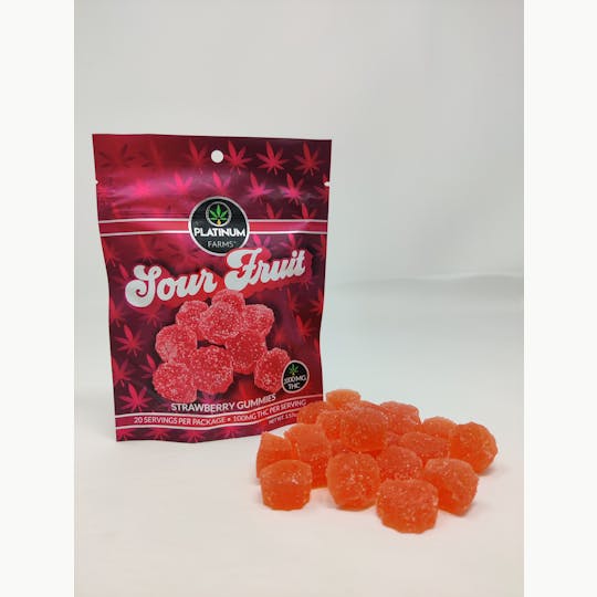 Platinum Farms - Sour Fruit Gummies - Strawberry 2,000mg - 1