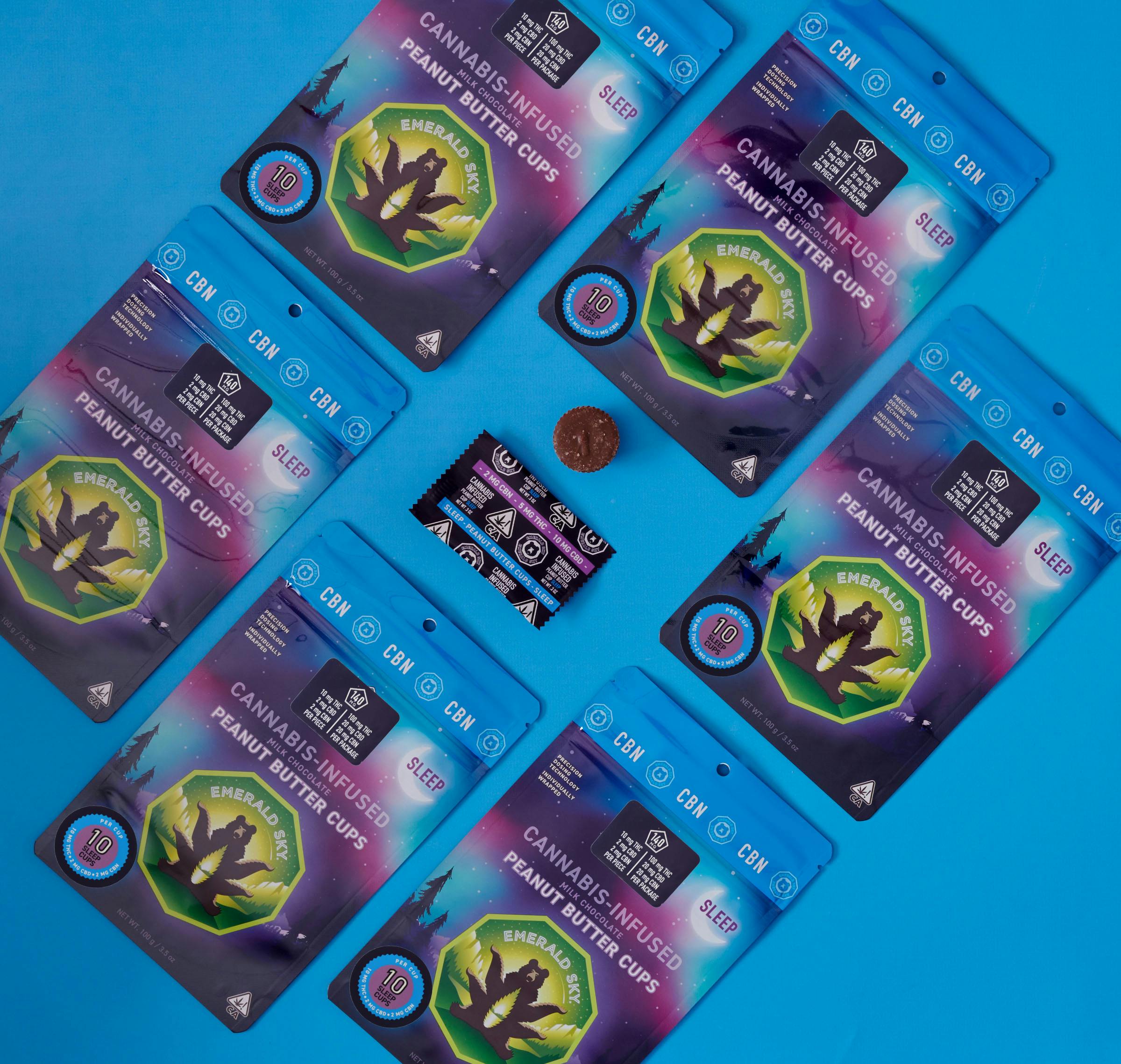 Emerald Sky - Emerald Sky Milk Chocolate Peanut Butter Cups - SLEEP 100mg 10pk - 1