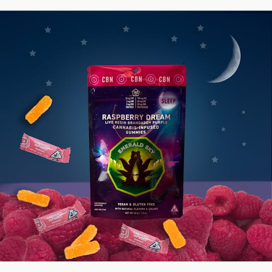 Emerald Sky - Emerald Sky Live Resin SLEEP Gummies - Raspberry Dream 100mg - 1
